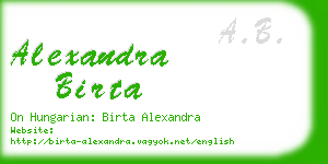 alexandra birta business card